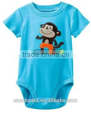 Animal Printing Unisex Short Sleeve Baby Bodysuit For Summer photo-4