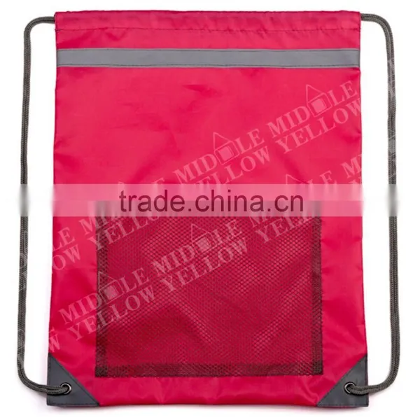 2016 Factory Wholesale Cheap Promotional Nylon Sport Mesh Drawstring Backpack Bag photo-3