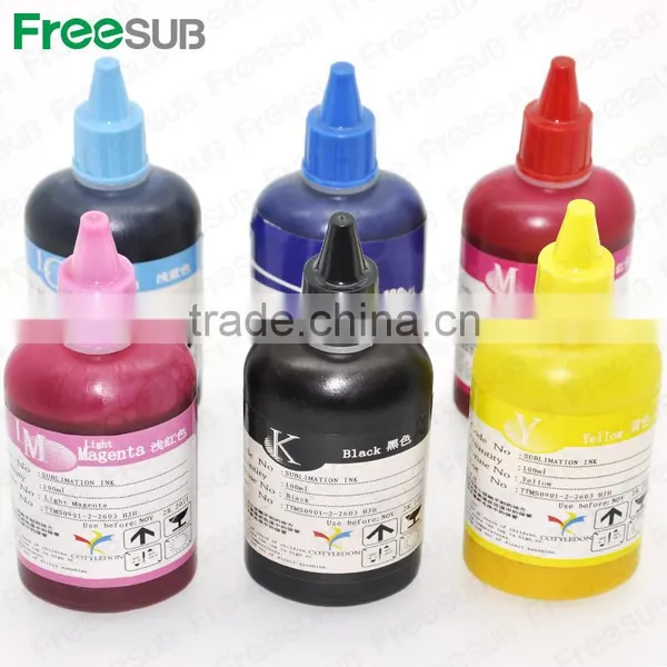 Cheap made in China 100ML 6 colors dye sublimation heat sensitive ink