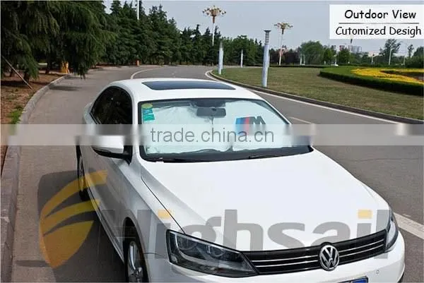 Foldable Front Two Circles Tyvek Sun Shade for Car Window photo-3