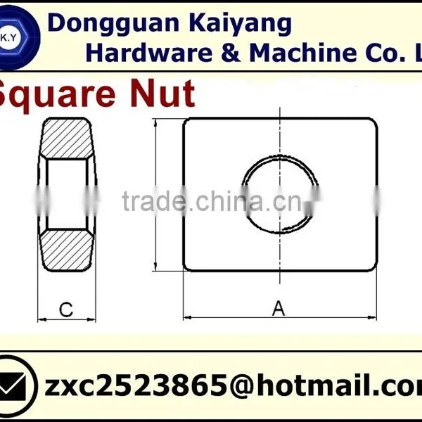 Square Nut ( Furniture Fastener); M4, M8, M10. photo-2