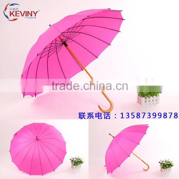16k Wood Umbrella Manual Open Umbrella Windproof Umbrella Waterproof Umbrella Made by Chinese Umbrella Manufacturer Parasols photo-2