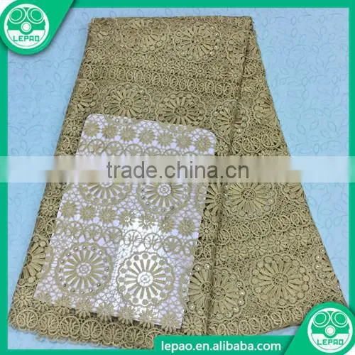 Nigeria French Guipure Lace Embroidery 2016 Top One Wholesale Cord Lace Royal Blue With Beads for Dress photo-6
