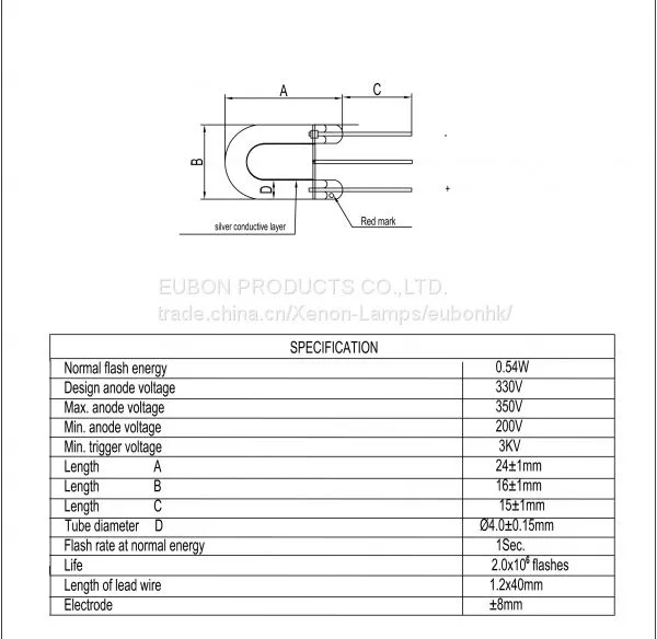 Xenon Flash Tube-U Shape IPL Lampe 1W photo-4