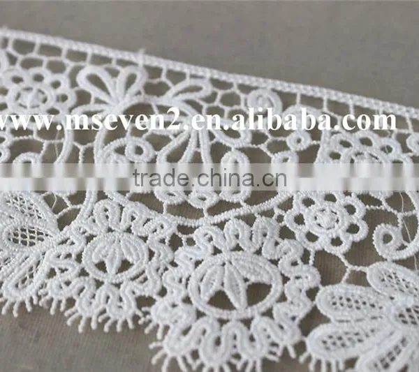 Good Price Lace in 7.5cm Wide Embroidery Polyester Lace Trim Eyelash in White Lace Trim photo-3