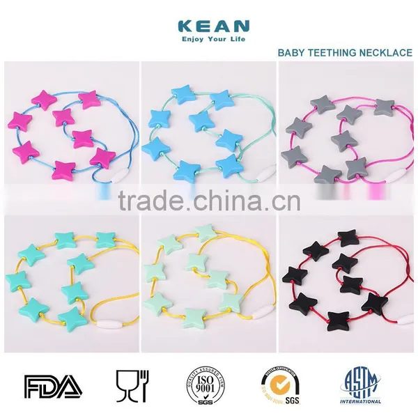 Kean Latest Design Silicone Beaded Teething Necklace for Baby Chewing photo-5
