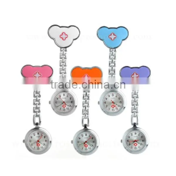 Mickey Shaped Portable Quartz Movement Digital Brooch Nurse Watch photo-3