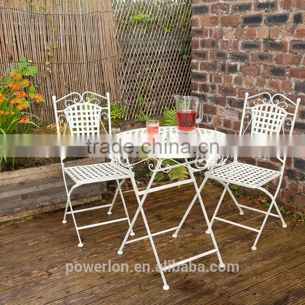Fabulous Steel 2 Folding Chair 70cm Round Bistro Set Outdoor Furniture photo-3