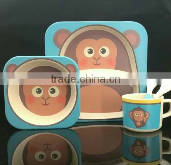 Hot Marketing Best Quality Baby Bowl, Spoon Bowl Cup Bamboo Fiber Eco-friendly Baby Dinner Set photo-2