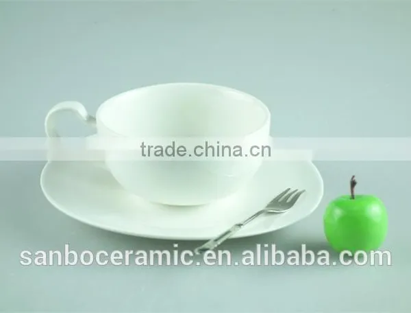 Ceramic Porcelain White Cup Saucer Set, Bulk Tea Cups and Saucers Cheap, Coffee Cup and Saucer photo-4