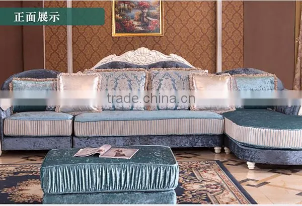 M09 Living Room Furniture L Shaped Luxury Fabric Sofa photo-2