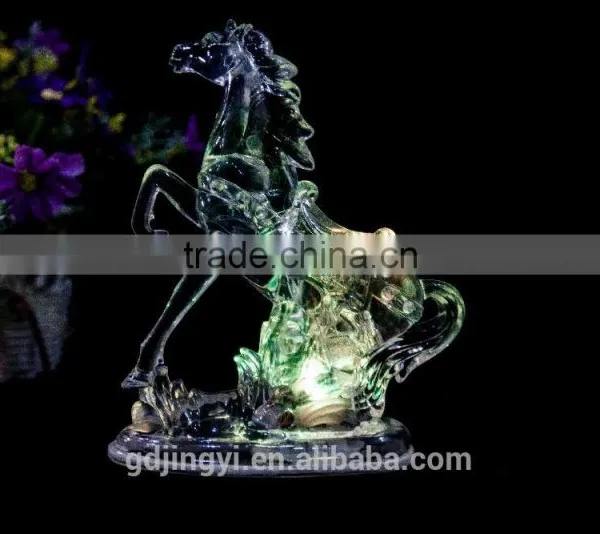 LED Lighted Plastic Clear Neighing Horse Indoor Decoration photo-3