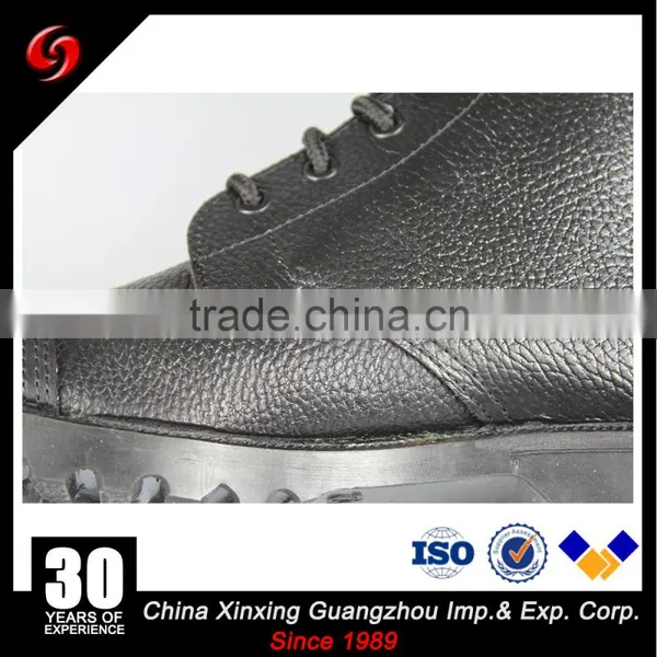 Black Full Grain Leather Waterproof Canvas Combat Jungle Military Boots photo-6