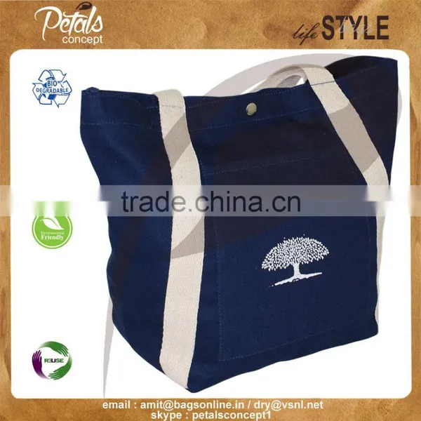 Quality 2017 Promotional Canvas Bag - Made in India by Petals Concept - Soft Web Handle & Logo for Branding photo-2