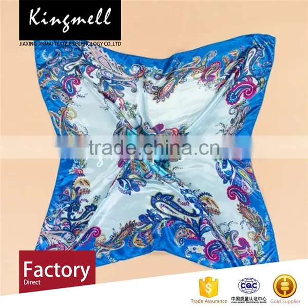Custom Fashion Bright Color Digital Printed Silk Hijab Scarf photo-2