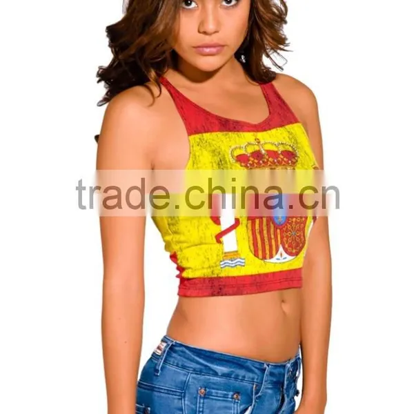 Spanish Lady Flag Burnout Graphic Custom Print Tank Top photo-3