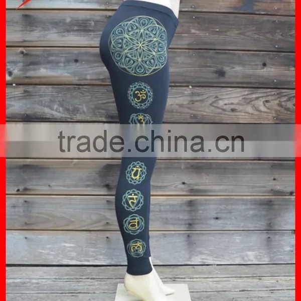 OEM Flower Ditigal Printing Black Fitness Wear Funny Yoga Pants photo-3