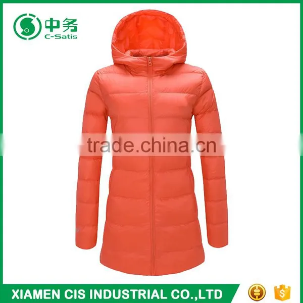 Popular Style Colorful Winter Shiny Ladies Long Down Jacket With Hood photo-4