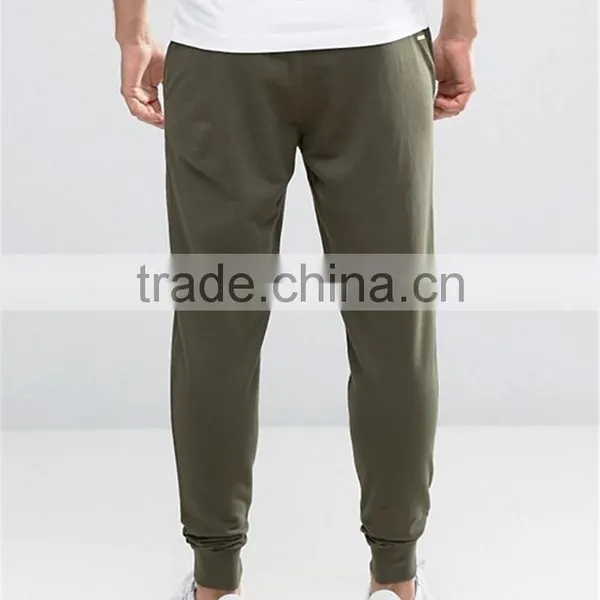 Plain Olive Green Men Skinny Fit Workout Joggers With Pocket Side Men Gym Sweatpants photo-2