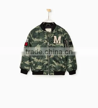 Custom Boys Camo 100% Polyester Bomber Jacket for Kids photo-4