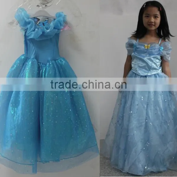 2016 Instyles Blue Elsa Costume Costplay Party Princess Girls Dresses Age 6-7 photo-4