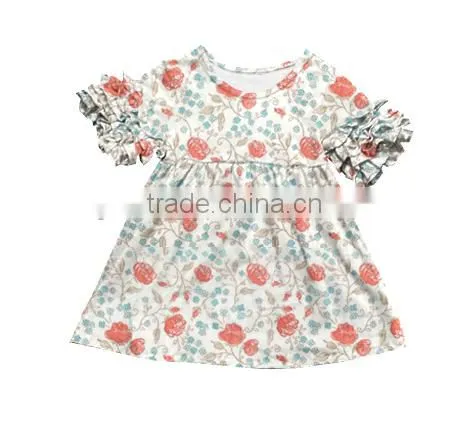 2017 Summer New Design Ruffle Dress Baby Girl Dress With Flutter Sleeve Whosale Girls Spring /summer Dress