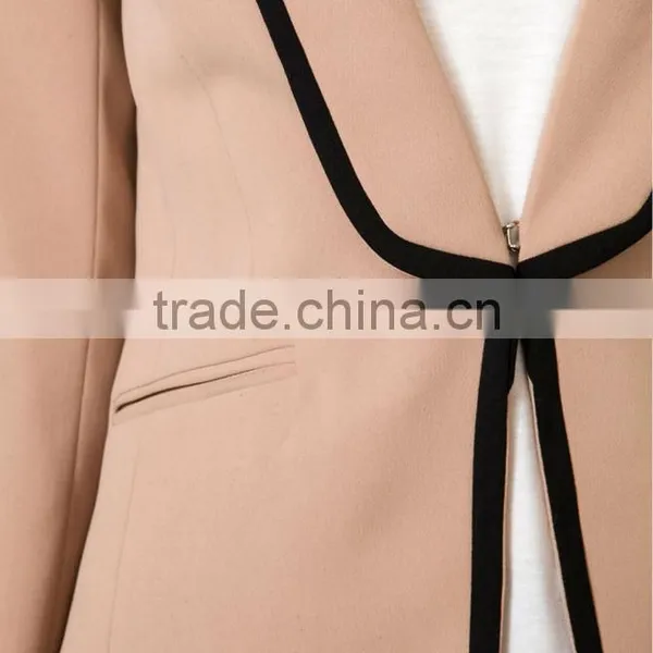 Padded Contrast Trimmed Blazer photo-6