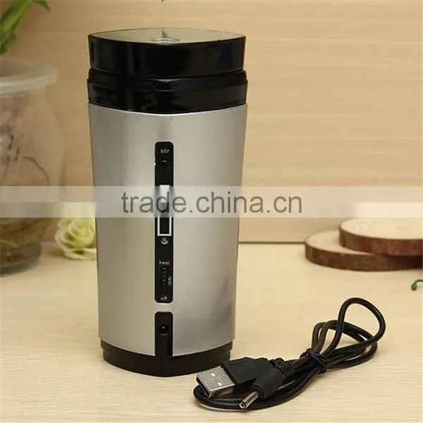 Hot Selling Portable Rechargeable USB Heater Self Stirring Auto Mixing Tea Coffee Milk Cup Mug Warmer Lid Noble Gift photo-3