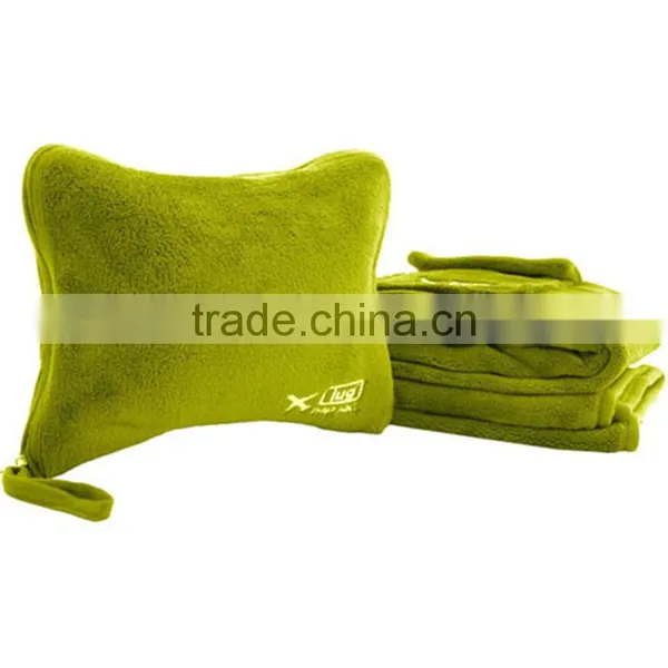 Promotion Gift Creative Idea 2 in 1 Pillow Blanket Embroidery Logo Coral Fleece Ultra Soft Travel Blanket Into Pillow photo-5
