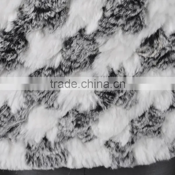 YR285 Knitted Rabbit Fur With Raccoon Collar/Hot Sale New Sytle 2016 photo-5