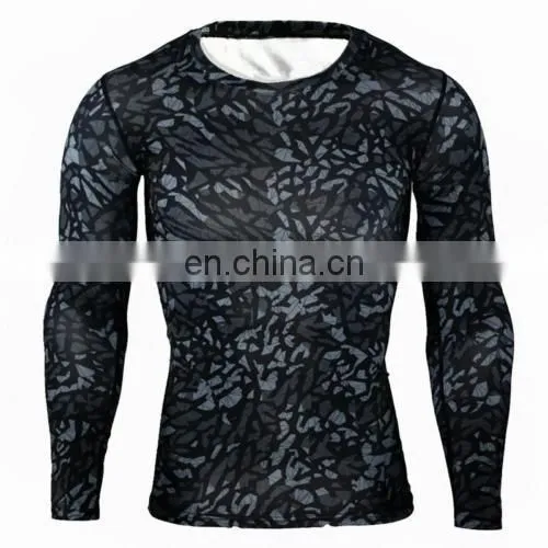 Long Sleeves Dye Sublimation Rash Guard Gym Tight Compression Wear photo-2