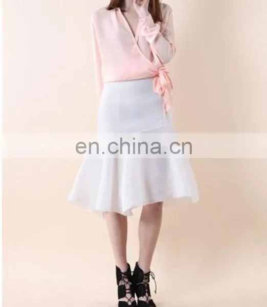 Relaxed Self-tie Wrapped Top in Pink photo-2