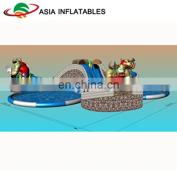 Inflatable Ground Moving Water Park Equipment With 3 Pools photo-4