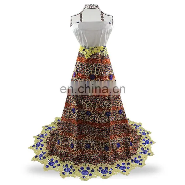 African Printed Wax Embroidered Lace Latest Design Wax Lace Fabric With Stones S170721001 photo-5