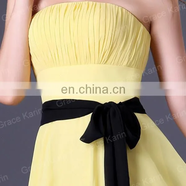 Grace Karin Strapless Knee Length Chiffon Bridesmaid Dress CL4096 photo-3
