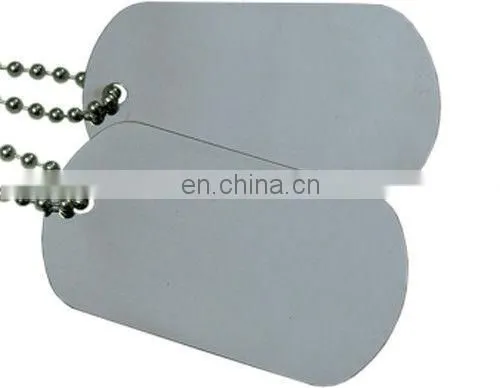 Custom Natural Aluminum Brushed Ball Chain Dog Tags