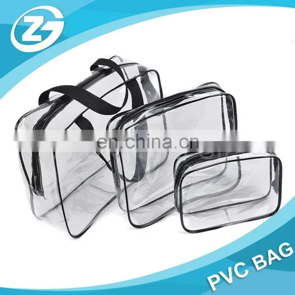 Customized Logo High Quality Large Middle Samll Size PVC Cosmetic Bag Set photo-3