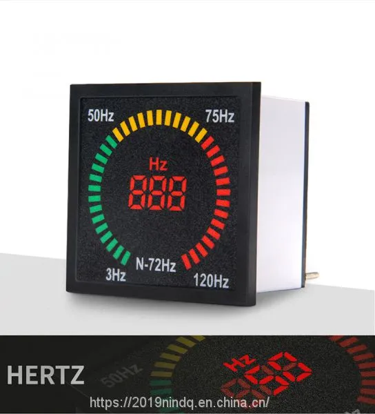 AC 220V 72mm*72mm Box Shape Square Indicator Frequency Meter With Led photo-3