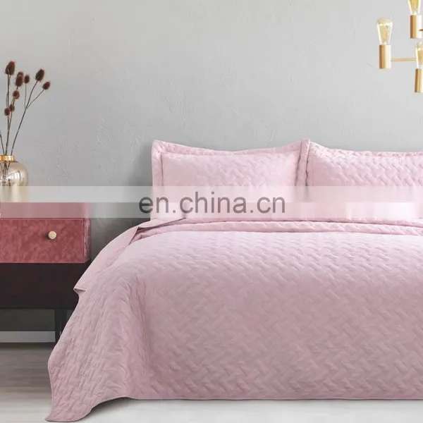 American Style 3 Pcs 200TC Woven Air Conditioner 100% Polyester Adult Bedspread Set Quilt photo-6