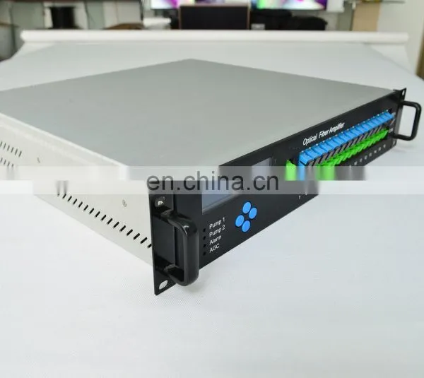 Dual Power Supply 48V/110V/220V 1550nm Pon Optical Fiber Amplifier 16*21dbm With WDM 1550nm Catv 16 Port EDFA Price photo-5