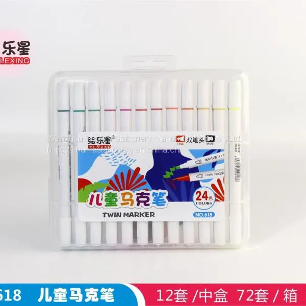 Best Selling 12/18/24/36/48 Color Custom Alcohol Ink Double-headed Double-marker Watercolor Pen, Suitable for Children and Students Art photo-2