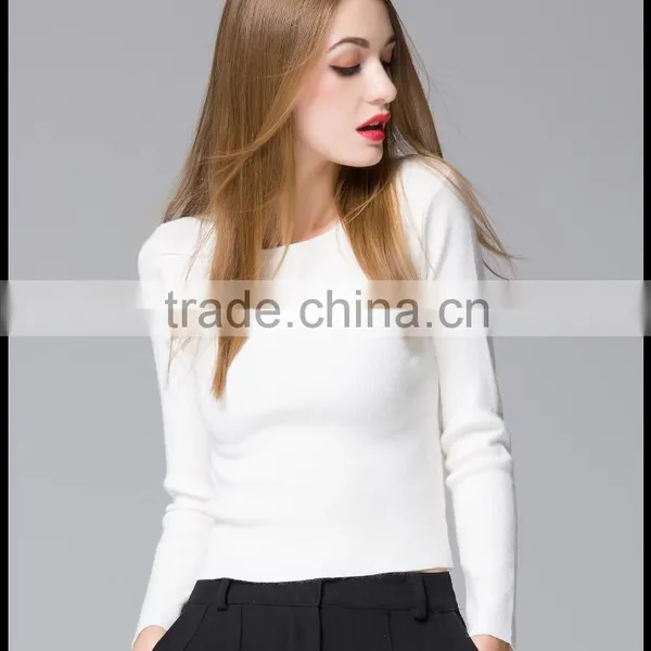 Fashion Design Custom Woolen Knit Sweater Pullover Collar for Young Ladies photo-6
