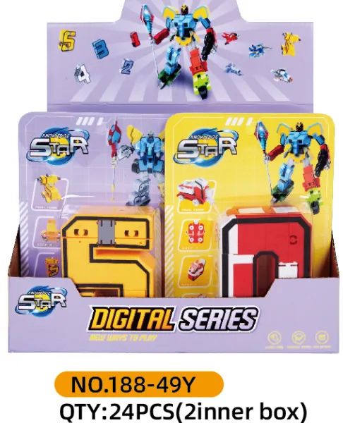 Educational Assembling Building Blocks Action Figure Deformation Robots Number for Children