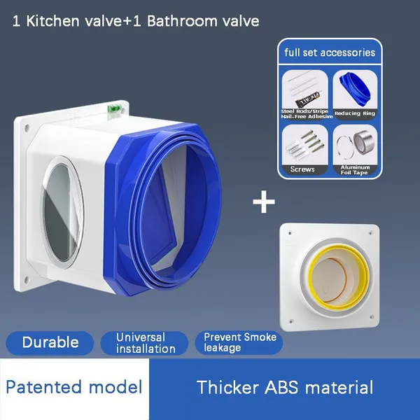 Specialized Flue Smoke Check Valves 1 Kitchen Valve+1 Bathroom Valve