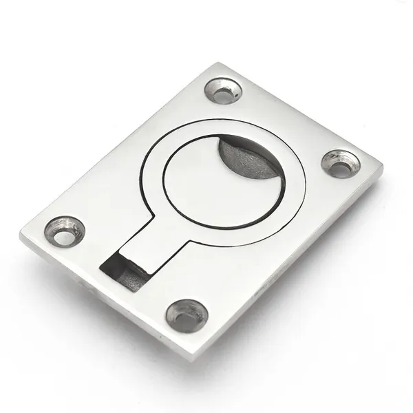 Square Flush Pull Ring Handles Recessed Boat Hatch Latch Cabinet Flush Mount Lifting Ring Pull Handle Hidden Recessed Furniture Handle photo-4