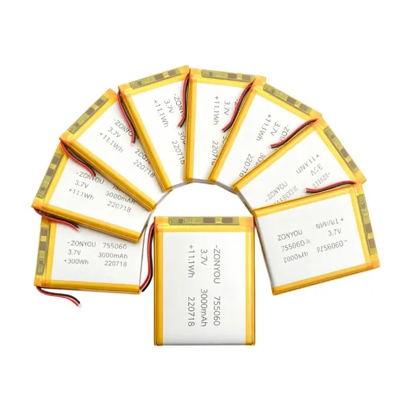 ZonYou 755060 3.7V Li-Polymer Battery Pouch Cell 3000mAh With Long 500 Cycles Life for Power Tools Toys 3C Consumer Electronics photo-4