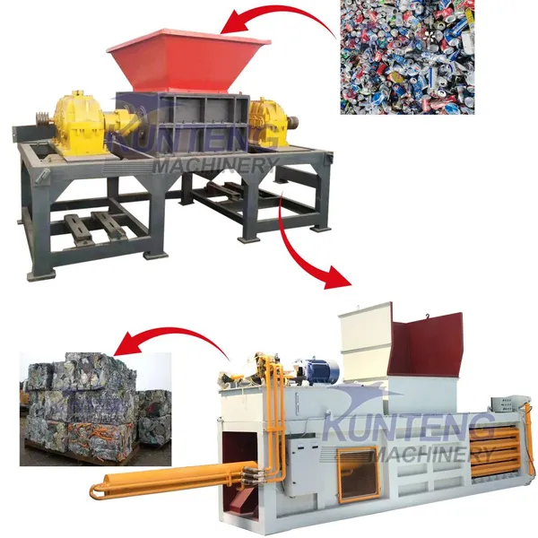 Scrap Metal Crusher Machines Old Clothes Textile Waste Shredding And Baling Production Line
