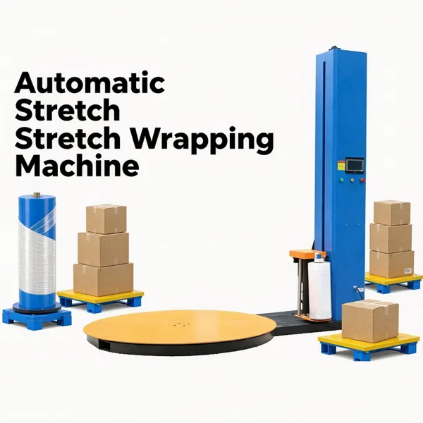 Stretch Film Wrapping Machine for Cartons Goods Transportation Automatic Pallet Stretch Wrapping Machine for Factories