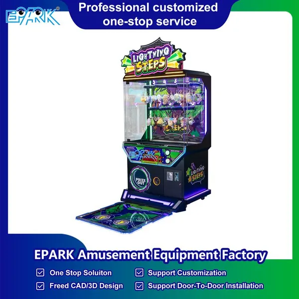 Skill Prize Game Machine Lightning Steps Interactive Foot Pad Challenge With Hanging Gift Display for Indoor Amusement Centers photo-4