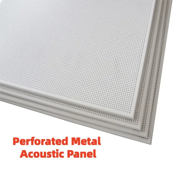 Perforated Metal Acoustic Panel Fireproof Sound Absorbing Aluminum Ceiling Wall Panel Custom Perforation for Public Space